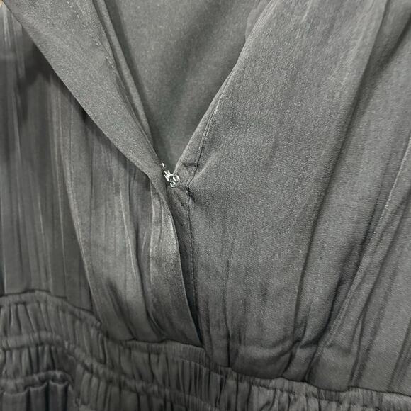 Destination Maternity Black Maxi Dress breezy flutter sleeve drapey skirt - Picture 10 of 14